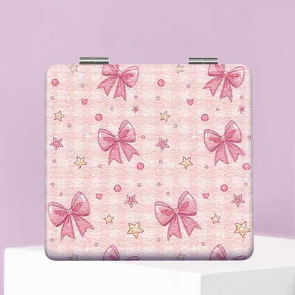Mirroray - Foldable Floral PU Leather Makeup Mirror