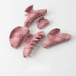 Beau - Pink Checkered Multi Shape PVC Claw Clip