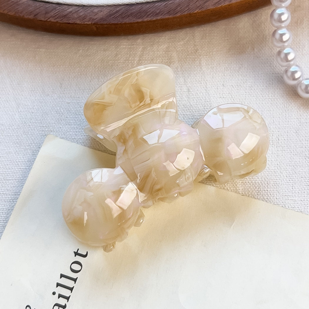 Beau - Round Wave Acetate Plate Claw Hair Clip