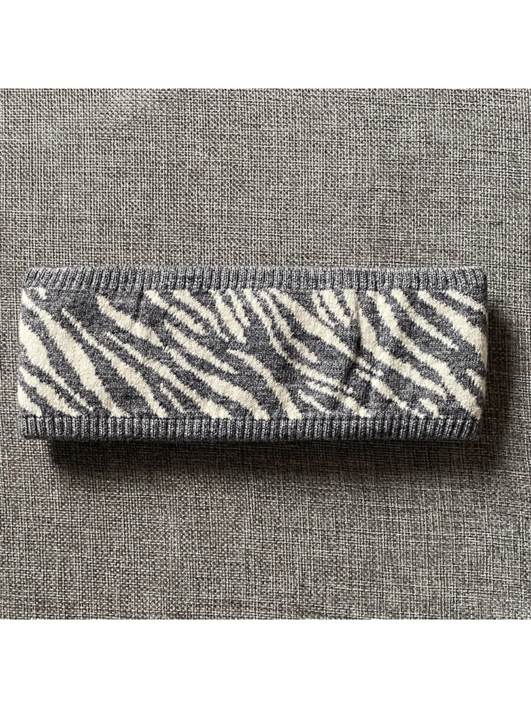 Gifty - Wide Knit Headband Zebra Print Hair Accessory