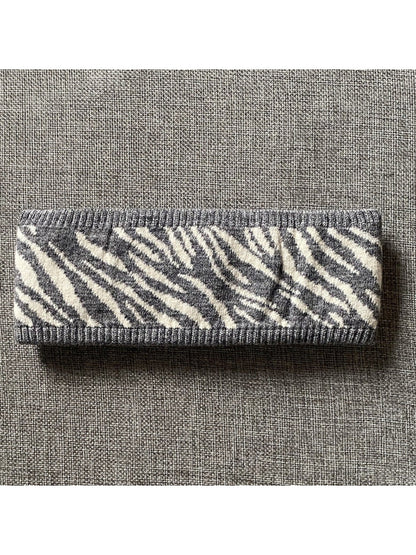 Gifty - Wide Knit Headband Zebra Print Hair Accessory