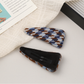 Beau - Geometric Oval Houndstooth Hair Clip