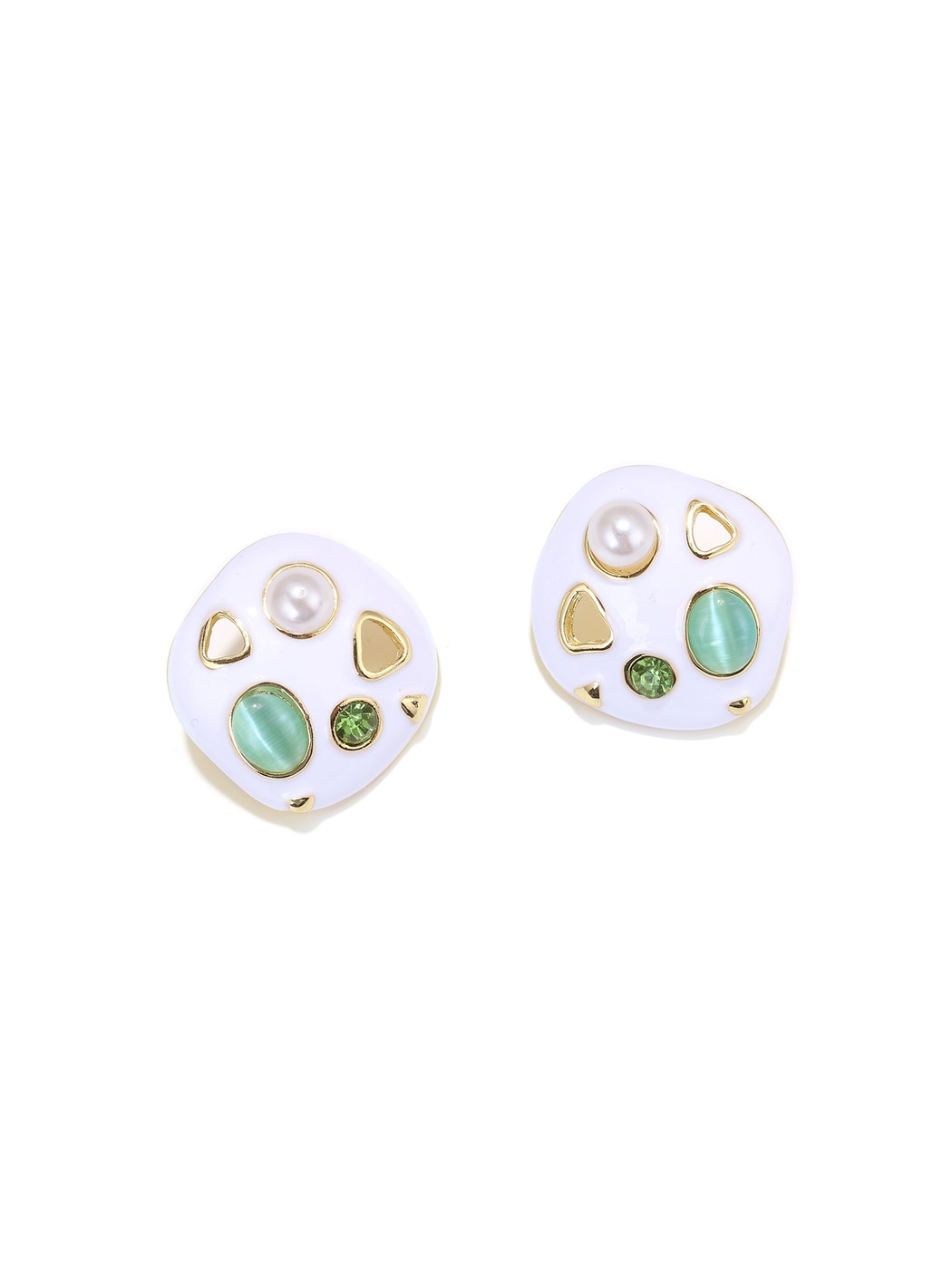 Earedge - Geometric Hollow Alloy Disc Earrings