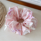 Gifty - Ruffled Gingham Ribbon Bow Hair Scrunchie