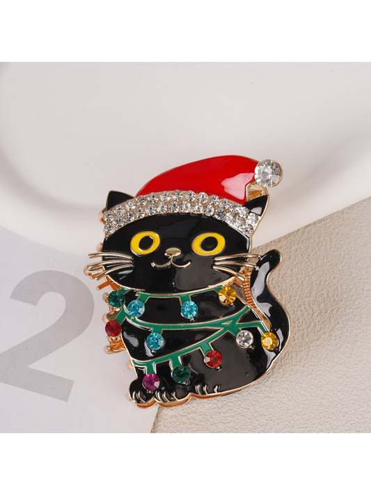 Beau - Black Cat Design Hair Claw Clip