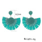 Side view of Earedge minimalist fan shaped drop earrings showing metal details