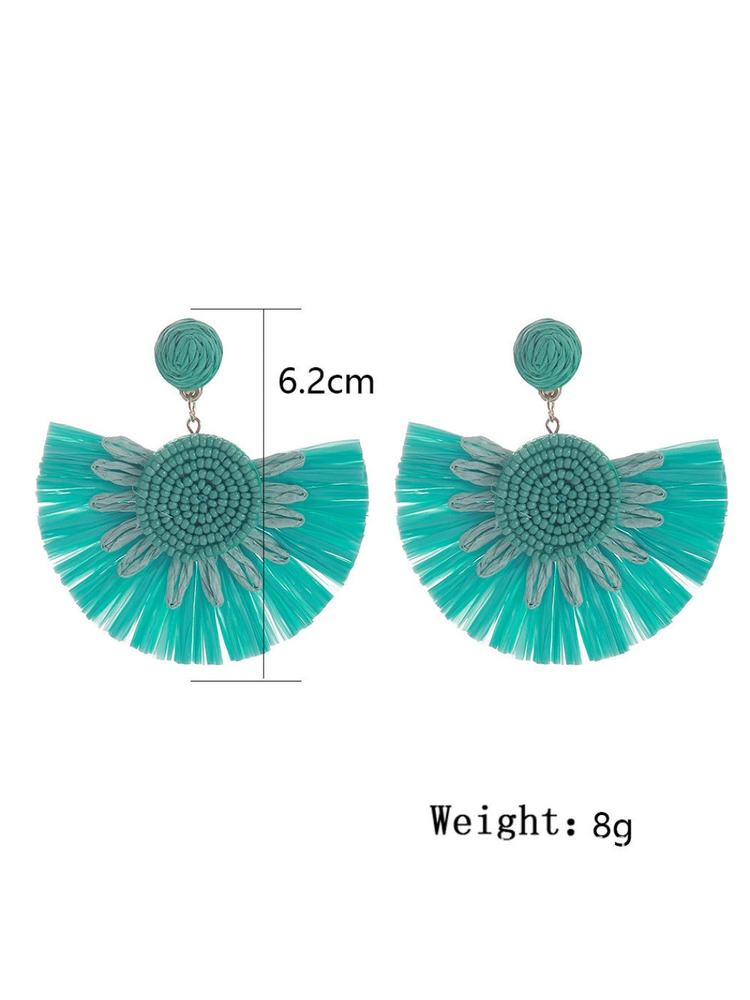 Side view of Earedge minimalist fan shaped drop earrings showing metal details