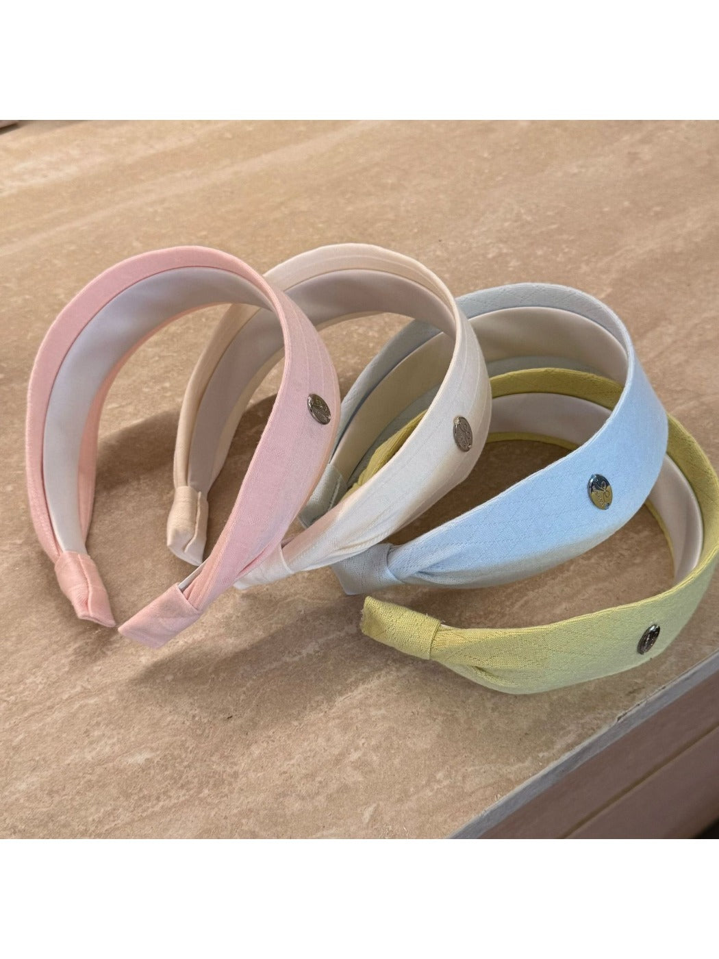 Gifty simple wide solid color headband in soft fabric on white background