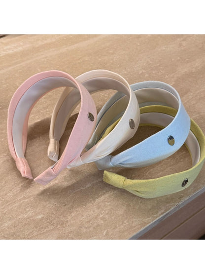 Gifty simple wide solid color headband in soft fabric on white background