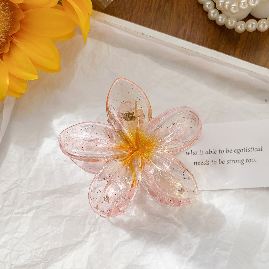 Beau - Glitter Flower Shaped Sweet Claw Clip