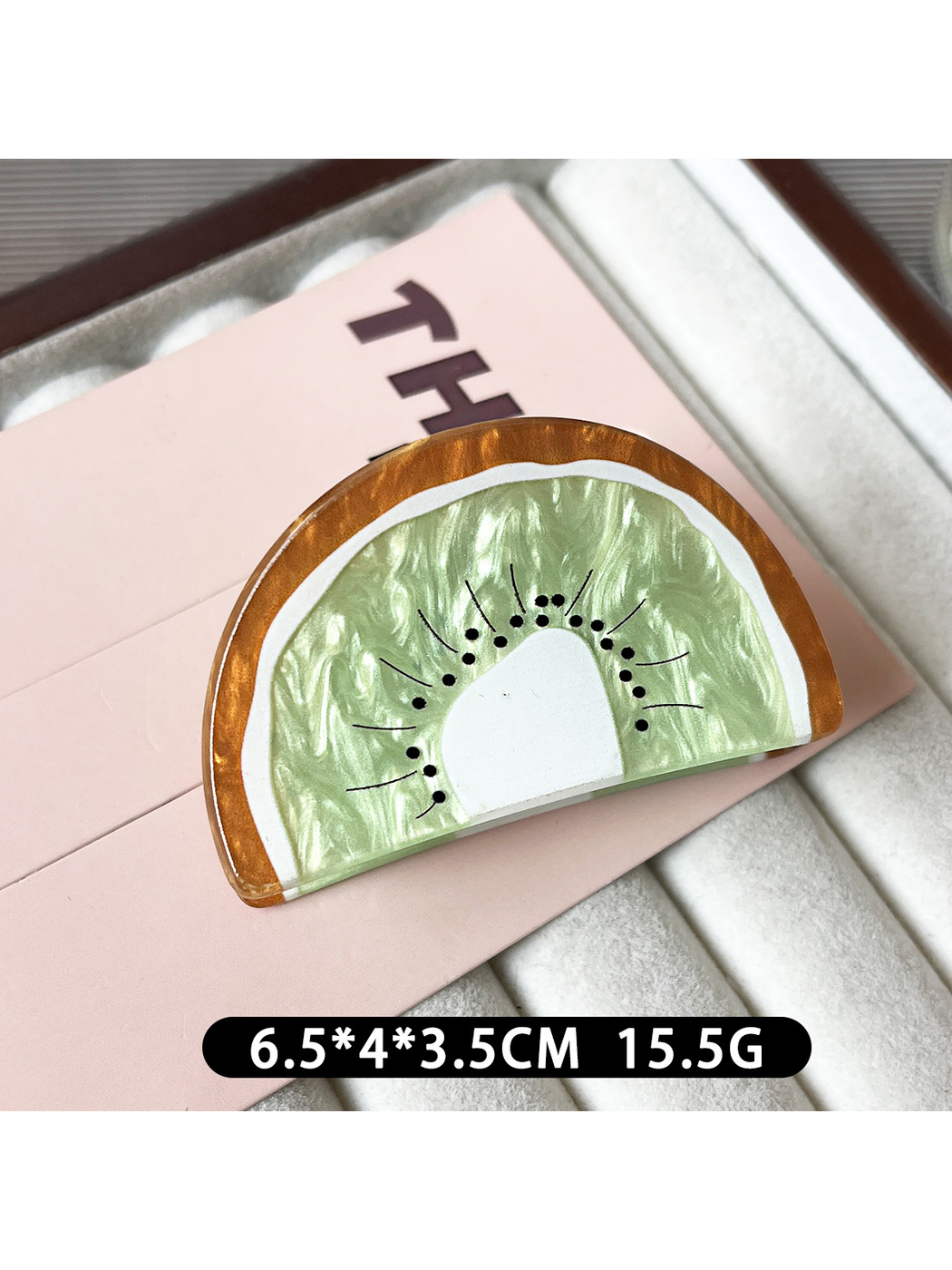 Beau - Geometric Fruit Ring Design PVC Hair Claw Clip