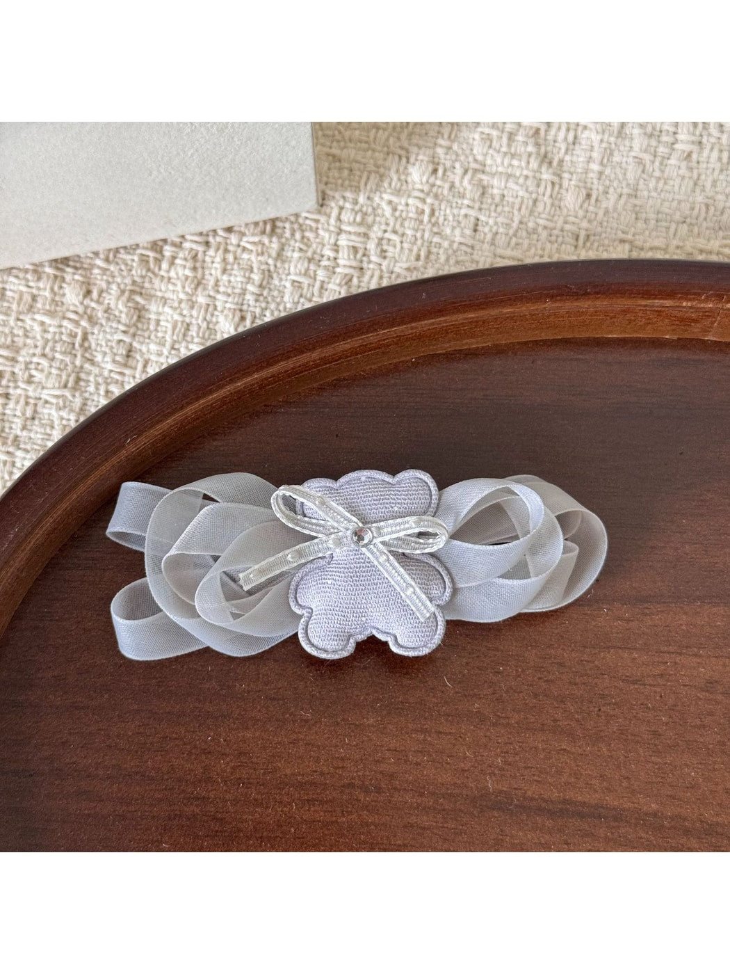 Beau - Layered Mesh Bow Bear Side Bangs Hair Clip