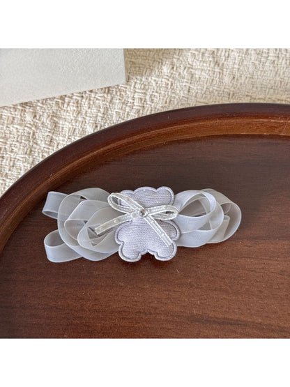Beau - Layered Mesh Bow Bear Side Bangs Hair Clip
