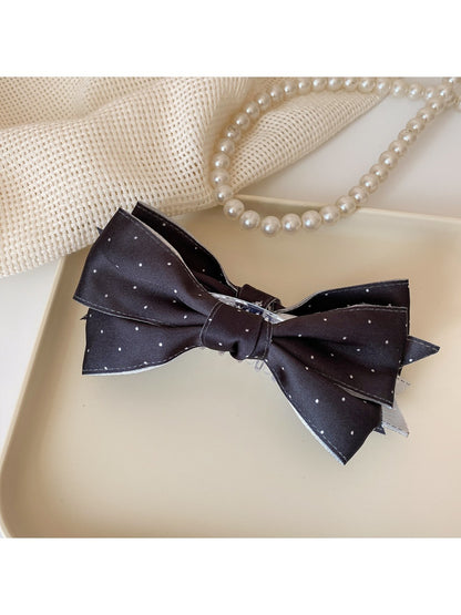 Beau - Polka Dot Satin Bow Hair Clip