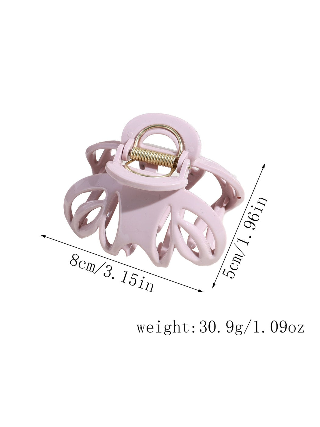 Beau - Hollow Pumpkin Shape Plastic Alloy Claw Clip