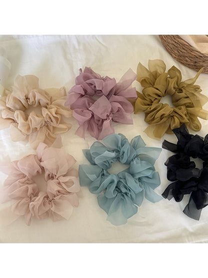 Gifty - Polyester Bow Detail Round Scrunchie Hair Tie