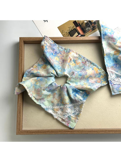 Gifty - Polyester Floral Print Scarf Scrunchie