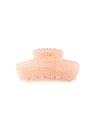Beau - Checker Pattern Acetate Fiber Claw Clip