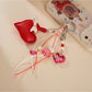 Keypus - Faux Leather Heart Bow Purse Charm Keychain