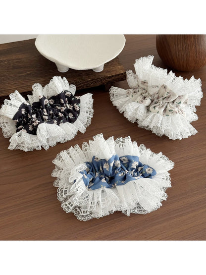 Gifty - Sweet Lace Floral Scrunchie for Ponytail