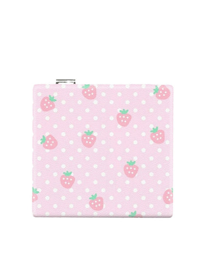 Mirroray - Strawberry Print PU Folding Makeup Mirror