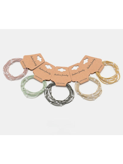 Gifty - Macaron Colored Beaded Hair Ties