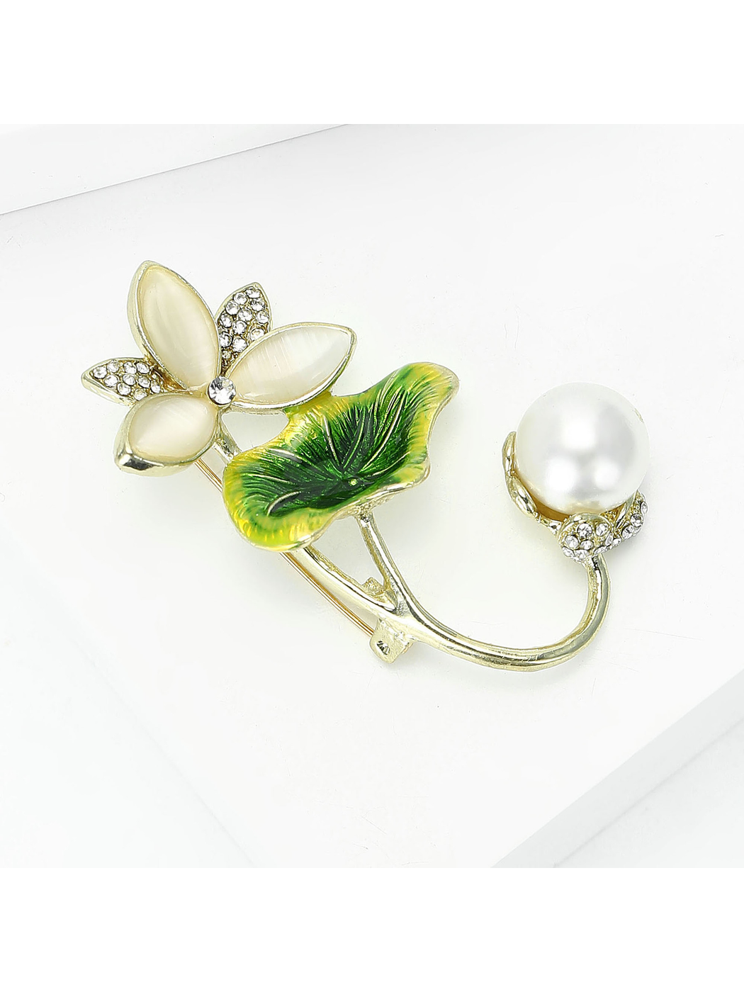 Brovia - Lotus Flower Alloy Decorative Lapel Brooch