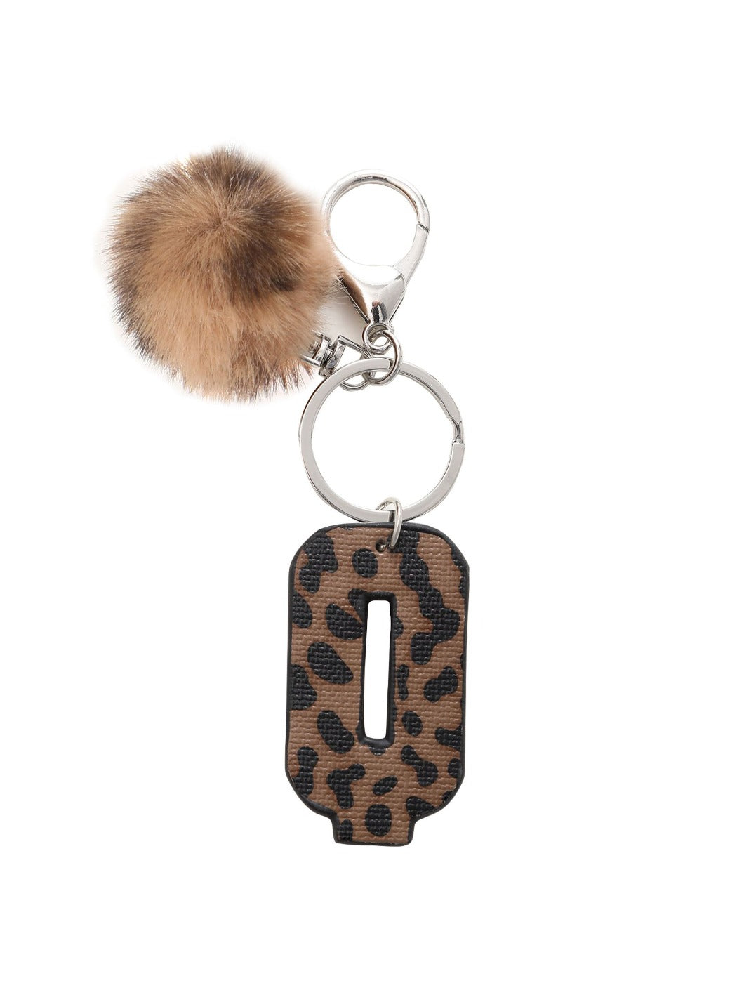 Keypus - Leopard Print Oil-Edged Letter Keychain