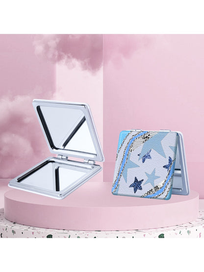 Mirroray - Glitter Star Pattern Square Folding Makeup Mirror