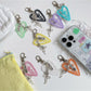 Keypus - Heart Pendant Bow Detail Bag Charm Keychain