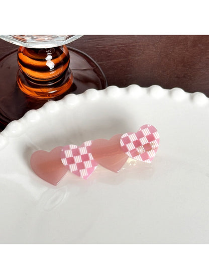 Beau - Acetate Heart-shaped Color Blocked Hair Clip