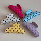 Beau - Polka Dot Fan Shape Resin Claw Clip