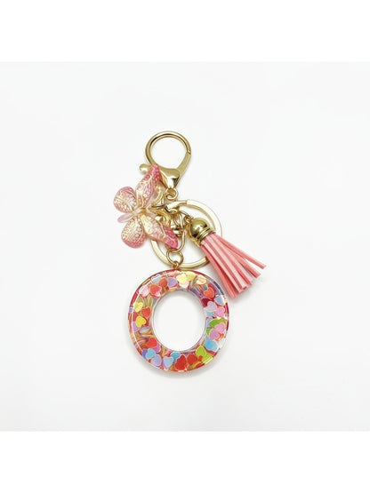Keypus - Delicate Butterfly Letter Pendant Keychain