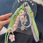 Keypus - Spring Floral Pea Pod Beaded Bag Charm Keychain