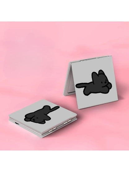 Mirroray - Whimsical Cat Themed Square Compact Mirror