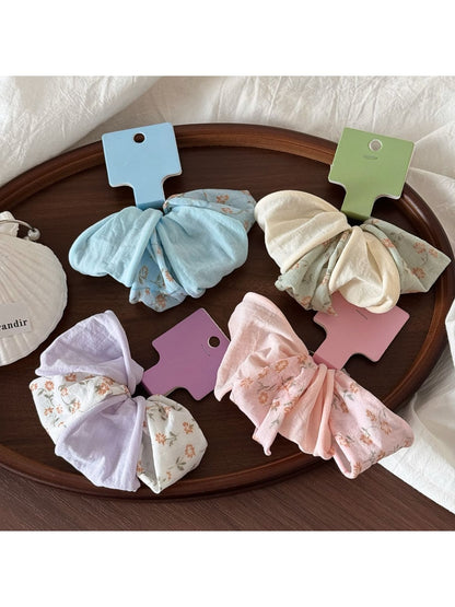 Gifty - Fresh Style Wide Floral Print Hair Scrunchie