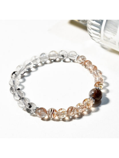 Close-up of Lovra color block bracelet showing detailed crystal bead arrangement