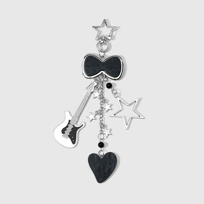 Keypus - Retro Silver Black Guitar Keychain