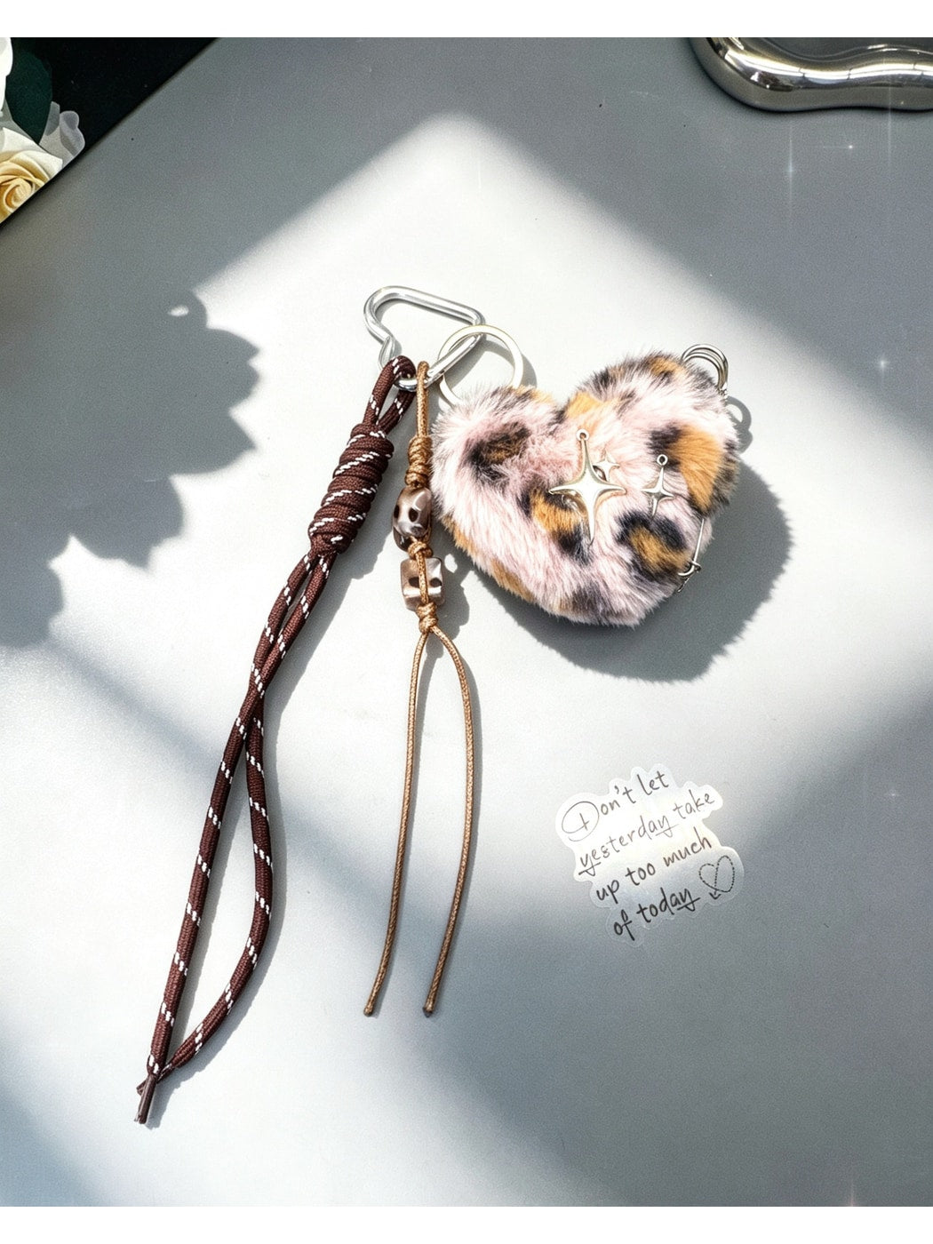 Keypus - Y2K Plush Heart Star Detail Bag Charm Keychain
