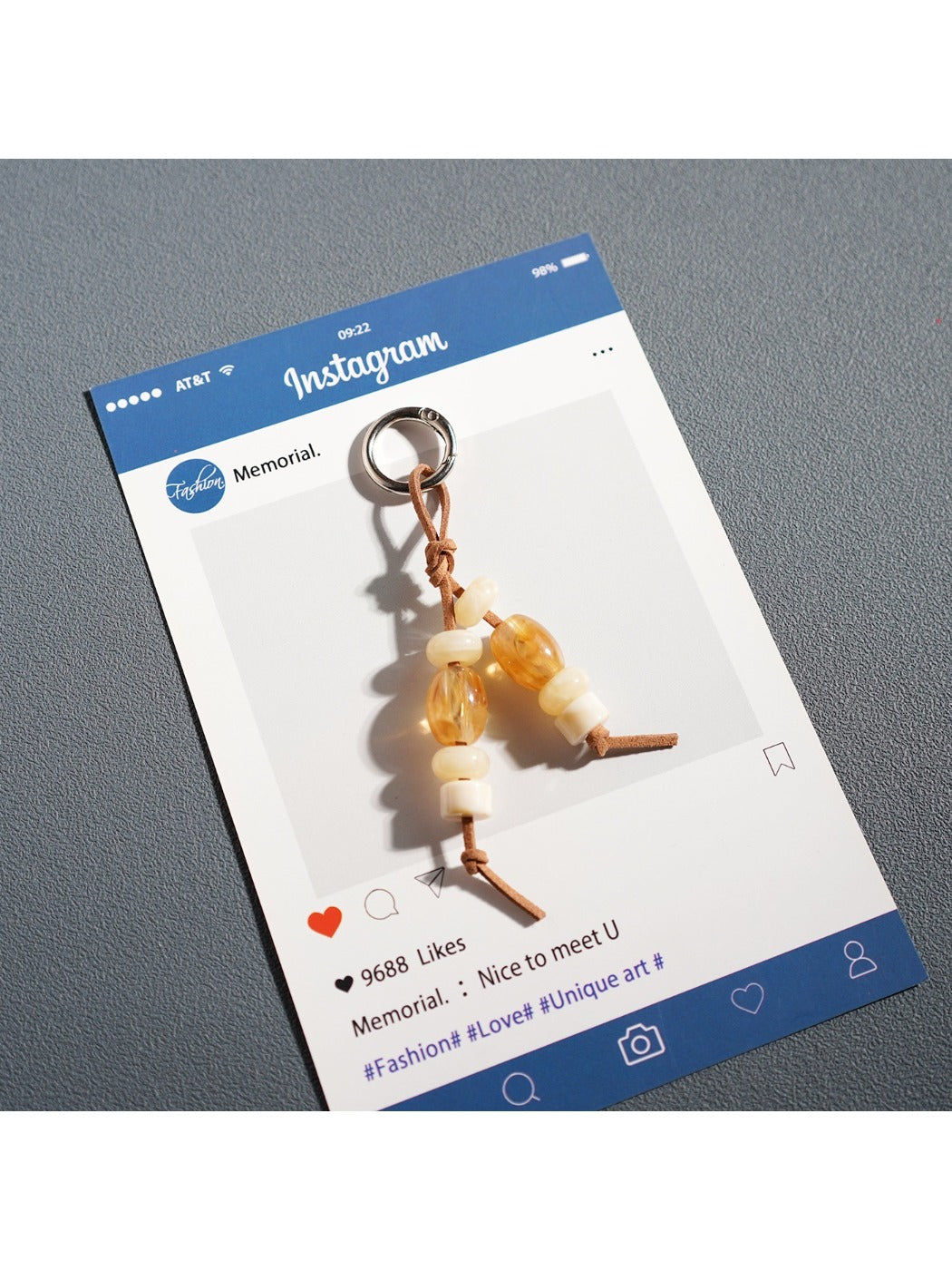 Keypus - Elongated Vintage Bead Keychain