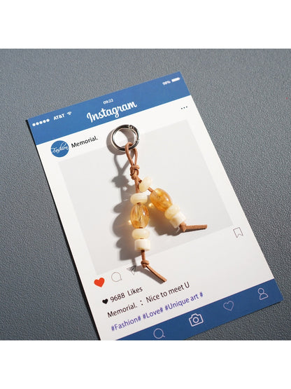 Keypus - Elongated Vintage Bead Keychain
