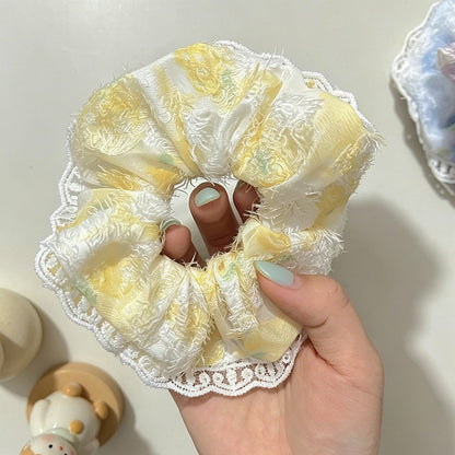 Gifty - Soft Floral Lace Look Polyester Scrunchie