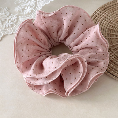 Gifty - Ruffled Polka Dot Polyester Scrunchie