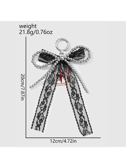 Keypus - Y2K Heart Bow Beaded Bag Charm Keychain