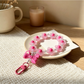 Keypus - Floral Beaded Bow Acrylic Bag Charm Keychain
