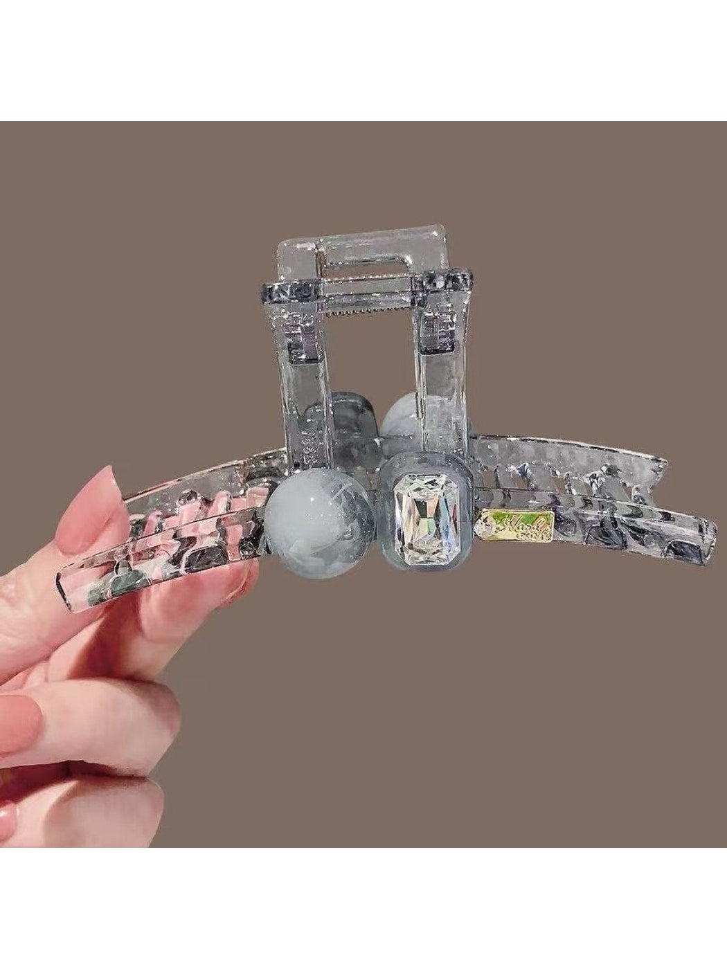 Beau - Decorative Square PVC Alloy Hair Claw Clip