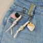 Keypus - Strawberry Beaded PU Bag Charm Keychain