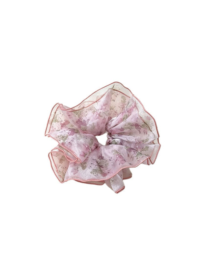 Gifty - Floral Print Multi-Layer Polyester Scrunchie