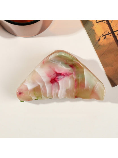 Beau - Marble Pattern Triangular Hair Claw