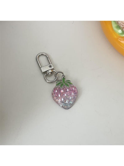 Keypus - Transparent Glitter Gradient Strawberry Keychain